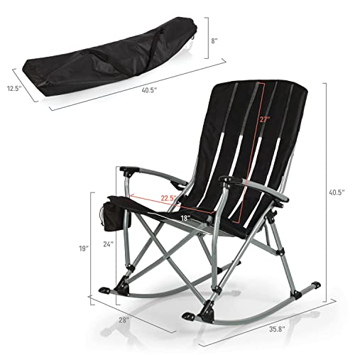 PICNIC TIME NCAA Boston College Eagles Outdoor Rocking Camp Chair, XL Heavy Duty Camping Chair for Adults, (Black)