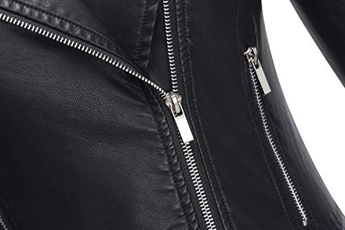 Tanming Women's Faux Leather Moto Biker Short Coat Jacket (Suede-winered-XS)
