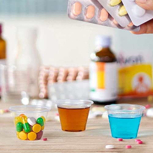 Lilymicky 500 Pack Disposable Medicine Cups (1oz), Medical Plastic Measuring Cups For Medical Purposes, or Mixing and Measuring Resin, Epoxy, DIY Arts & Crafts, Paint