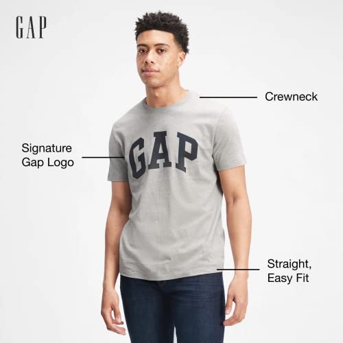 GAP Mens Classic Logo Tee T Shirt, Light Heather Grey B10, X-Small US