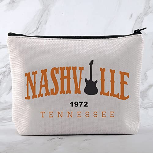 MNIGIU Country Music Cosmetic Bag Nashville Trip Makeup Zipper Pouch Girls Trip Gift Tennessee Gift