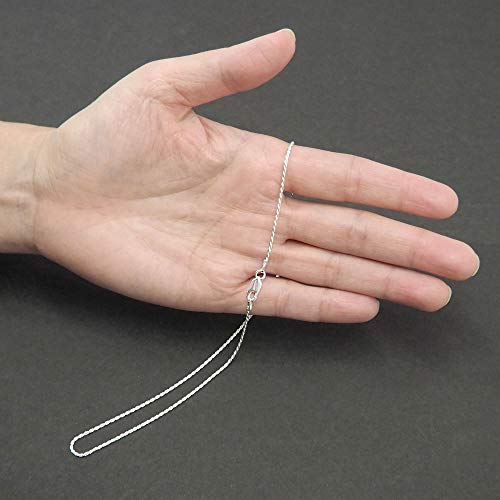 Hawaiian Silver Jewelry Sterling Silver Necklace – 1.1mm Diamond-Cut Rope Chain Necklace – Premium Italian Made Silver Jewelry – Elegant Silver Necklace for Women – 14-inch