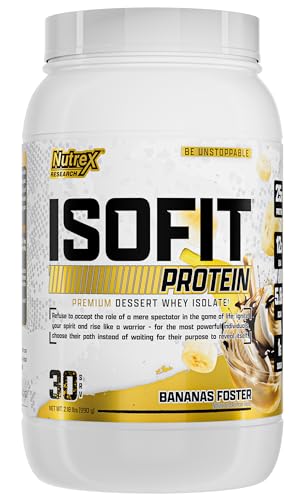 Nutrex Research IsoFit Whey Protein Powder Instantized 100% Whey Protein Isolate (30 Servings (Pack of 1), Bananas Foster)