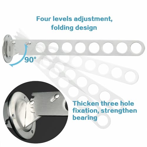 Alise Wall Mounted Clothes Drying Rack, Stainless Steel Adjustable Laundry Room Hanging Rack, Laundry Clothes Hanger Rack Space Saving for Laundry Closet Bathroom Bedroom