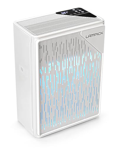 Air Purifiers for Home Up to 1736 sqft, LAMPICK Air Purifier for Home Pets with Night Light, Sleep Mode, Fragrance Sponge, PM2.5 Detector, True H13 HEPA Filter Carbon Filters Air Cleaners for Bedroom