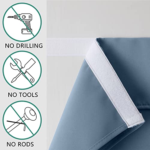 HOMEIDEAS Blackout French Door Curtains, Sidelight Curtains for Front Door 2 Panel, Side Shades for Small Window, Privacy Covering for Glass Window, Grey, W12 X L68 Inch