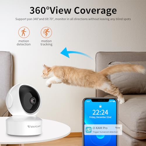 VSTARCAM Indoor Security Camera,2K HD WiFi Camera,Baby Camera,360° PTZ Camera,Dog Camera,Pet Camera,Baby Monitor,Night Vision,2-Way Audio,Hybrid Zoom,2.4G WiFi Camera (5G WiFi Camera CS49Q)