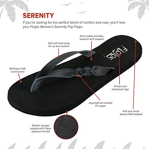 FLOJOS Women's Serenity Flip-Flop, Champagne, 5