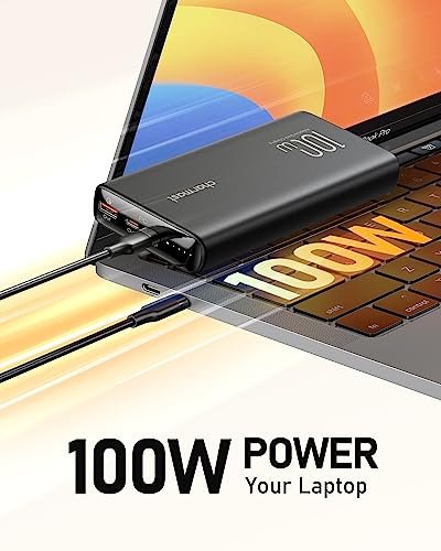 Charmast 100W Laptop Power Bank, 20000mAh Portable Laptop Charger with USB C Port, PD/QC Fast Charging Slim Battery Pack Compatible with iPhone, MacBook, Dell, IPad, Samsung, Switch, HP, Pixel, etc.