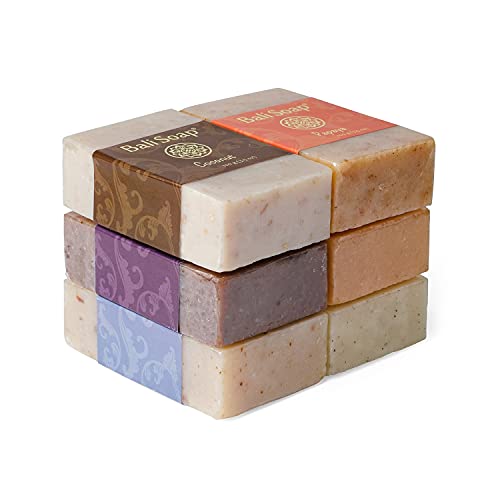 Bali Soap - Green Collection - Natural Soap Bar Gift Set, Face Soap or Body Soap, 6 pc Variety Soap Pack (Coconut, Papaya, Vanilla, Lemongrass, Jasmine, Ylang-Ylang) 3.5 Oz each