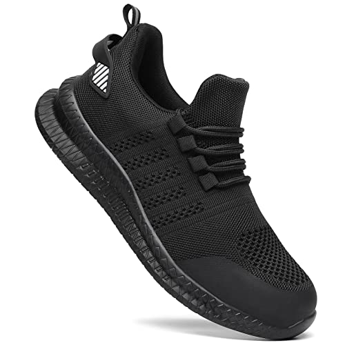 Steel Toe Shoes for Men and Women Comfortable Lightweight Work Safety Shoes Puncture Proof Slip Resistant Indestructible Sneakers Construction Work Utility Shoes Black M11