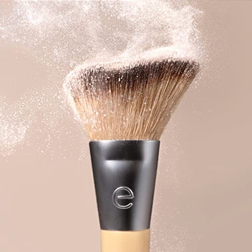 EcoTools Blush + Highlight Brush Duo, Makeup Brushes For Liquid, Cream, & Powder Highlight & Blush, Enhance Natural Skin, Eco-Friendly Makeup Brush Set, Synthetic Bristles, 2 Piece Set