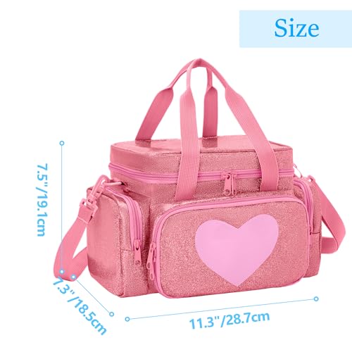 LoDrid Carrying Case Compatible with Tonie, Storage Bag Organizer for Audio Player Set and Accessories with Handle and Shoulder Strap, Pink, Bag Only (Patent Design)