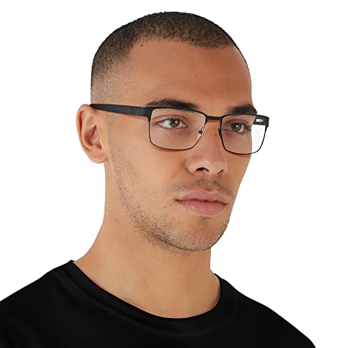 A|X ARMANI EXCHANGE Men's AX1019 Square Prescription Eyeglass Frames, Matte Black/Demo Lens, 54 mm