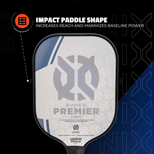 ONIX Evoke Premier Pickleball Paddle, Blue, Heavy weight