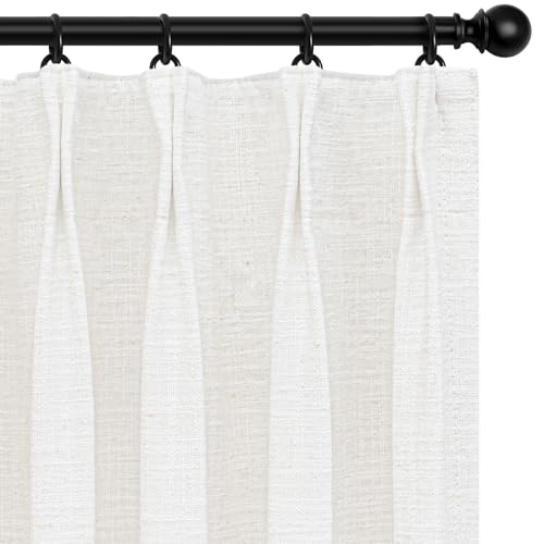 INOVADAY Blackout Curtains Pinch Pleated Linen Curtains 2 Panel Set, W40 x L95, Rust Brown