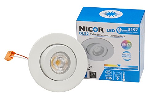 NICOR Lighting DLG2-10-120-2K-WH Adjustable Downlight, White