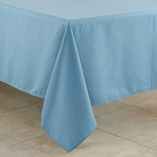 SARO LIFESTYLE Collection Casual Design Everyday Tablecloth, 90" x 156", Aqua