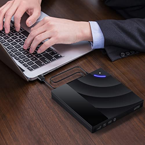 YOTUO External CD Drive, Portable USB 3.0 Type-C CD/DVD RW Drive Player, CD ROM Rewriter Burner Optical Disc Drive Compatible with Laptop Desktop PC for Windows 7/8/11/10 Mac MacBook Pro/Air