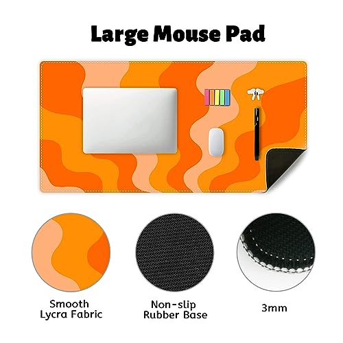 Avezano Abstract Artisan Mouse Pad, Large Gaming Mouse Pads with Non-Slip Rubber Base, Stitched Edges Desk Mat Big Mousepad for Computer Keyboard, Home & Office Gifts, 31.5x15.7inch