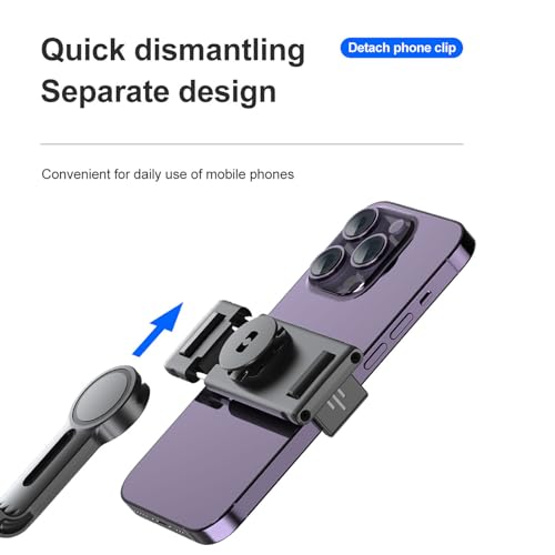 Auto Tracking Phone Holder,360° Rotation Phone Camera Mount Smart Shooting Phone Tracking Holder with Remote Selfie Stick for iPhone Android Stabilizer Shooting Live,No App,Rechargeable