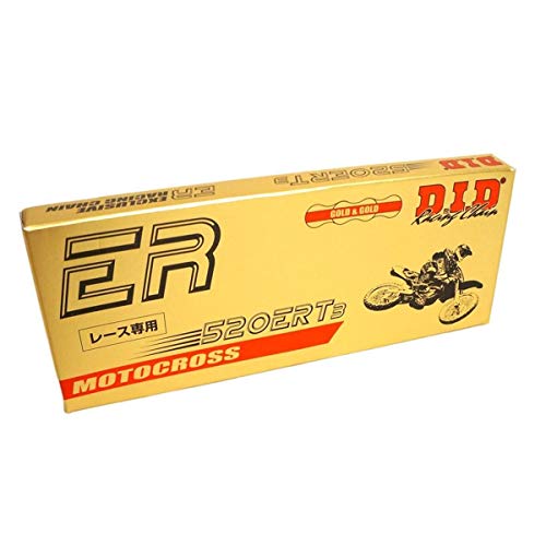 DID (520ERT3-114) Gold 114 Link High Performance ERT3 Series Non-O-Ring Racing Chain with Connecting Link