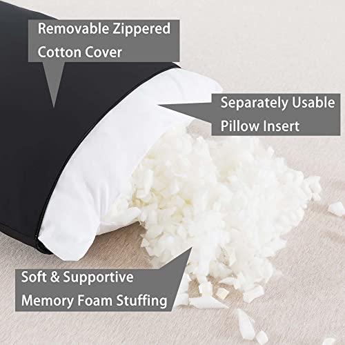 WhatsBedding Memory Foam Body Pillow with Breathable Zippered Cotton Cover, Full Body Pillow for Adults, Long Pillow for Sleeping, Firm Body Pillow Breathable Fluffy Supportive - Orange