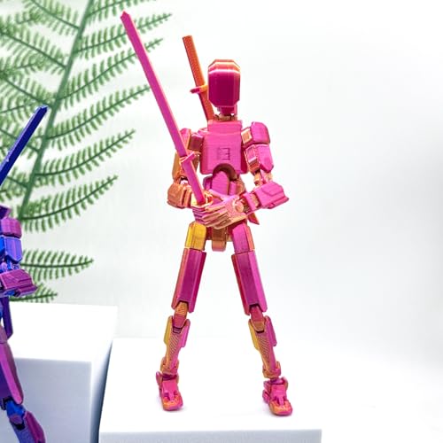 2 Packs (Assembly Completed) T13 Action Figure Set,Titan 13 Robot Movable Action Figure,3D Printed 13 Action Figure Articulated,Full Body Mechanical Doll,Christmas Birthday Gift for Kids Adult (laser)