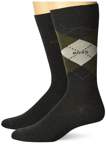 BOSS Two Pack Cotton Argyle Design Dress Socks