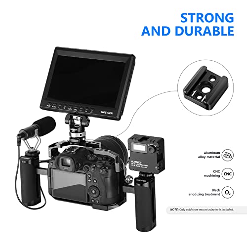 NEEWER 2 Pack Cold Shoe Mount Adapter, Cold Shoe Bracket with 1/4" Thread, Compatible with SmallRig DSLR Camera Cage Microphone LED Light Monitor and More, ST26