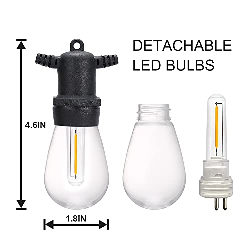 DGE S14 Replacement LED Bulb 2 Pack Replacement String Light Bulbs 1.5 Watt LED Replacement Light Bulb, Shatter-Proof and Waterproof IP65