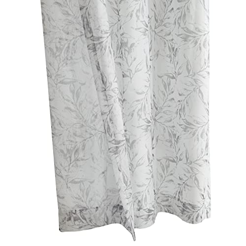 Loft Living Jennifer Sheer Botanical Print Grommet Curtain Panel 52" x 63" in Grey