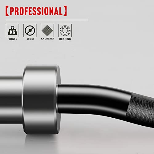 EZ Bar Curl Barbell 4ft-22LB 330LBS Capacity Olympic Bearing Barbell (330LB-Black)