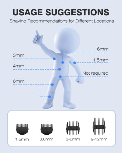 MANSPOT Manscape Groin & Body Hair Trimmer for Men, Electric Ball Trimmer Pubic Trimmer Body Shaver, Replaceable Ceramic Blade Heads, Waterproof Wet/Dry Body Shaver Groomer,90 Minutes Shaving, Black