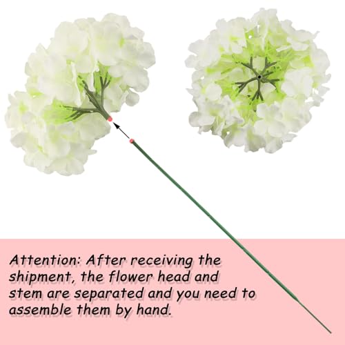 AWARDSEN White Hydrangea Artificial Flower,540 Petals Artificial White Hydrangea Bulk,Silk White Hydrangeas,Artificial White Hydrangea Flowers for Home Wedding Decoration