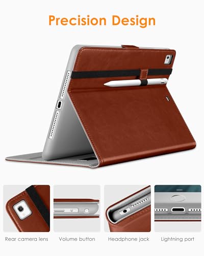 DTTO for iPad 9.7 Inch 5th/6th Generation 2018/2017 Case with Apple Pencil Holder, Premium Leather Folio Stand Cover Case for Apple iPad 9.7 inch, Also Fit iPad Pro 9.7/Air 2/Air - Blossom