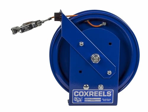 Coxreels - SD-35 Retractable Static Discharge Cable Reel - EZ-SD Series - Non Combustible Grounding Reel for Electrical Work - Galvanized Cable - Fits 35 Inch Hose - 11x3.88x11.5 Inches