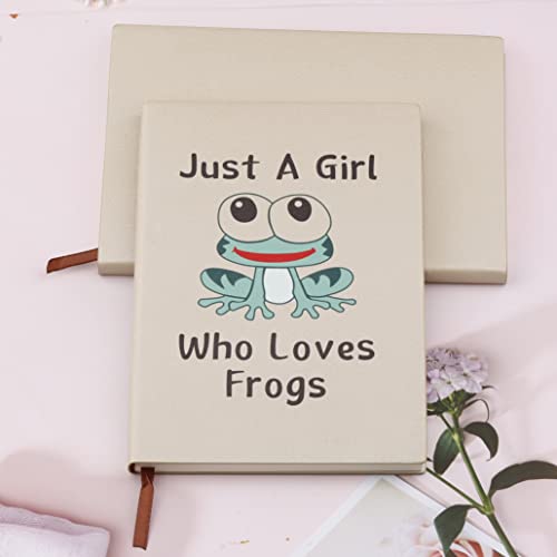 LBWCER Just A Girl Who Loves Frogs Leather Journal Notebooks Frogs Lover Gifts for Women Unique Girl Notebook for Writing Notes With Cute Frogs Cover Frogs Leather Journal Notebook (Frogs)