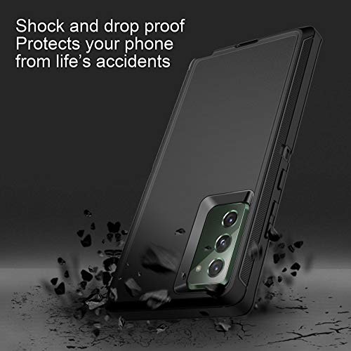 I-HONVA for Galaxy Note 20 Case Shockproof 3 in 1 Full Body Protection [Without Screen Protector] Rugged Heavy Duty Cover Case for Samsung Galaxy Note 20 5G 6.7 inch, Black