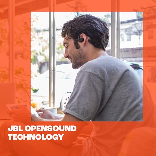 JBL SoundGear Sense - True wireless Open-ear headphones, OpenSound Technology, Splash and dust resistant, 4 mics for crisp, clear calls, Up to 24 hours of battery life, plus speed charge (Black)