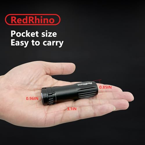 REDRHINO Small LED Flashlight 4 Pack, Rechargeable EDC Compact Pocket Lights, 400 Lumens Mini Flash Light with Clip, Bright Little Flashlights for Home, Emergency, Camping, Outdoor 2B2G