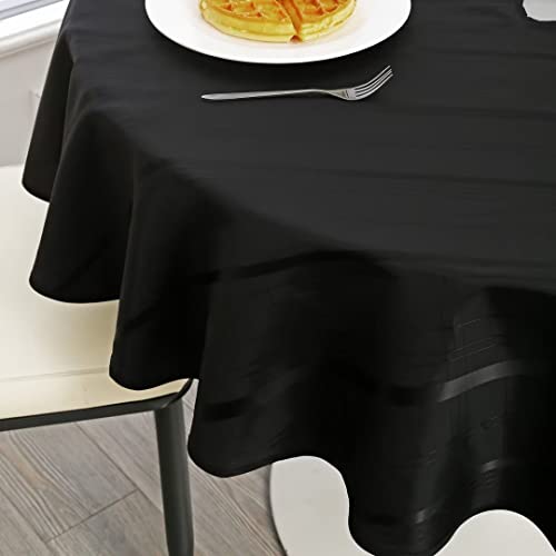 SpaceDresser Jacquard Square Outdoor Tablecloth with Umbrella Hole, Spillproof and Waterproof Fabric Table Cloth, Washable Wrinkle Free Table Cover for Patio Spring Summer, 60 x 60 Inch Sapphire