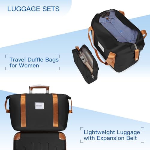 LARVENDER Luggage Sets 5 Piece Hard Shell Expandable Suitcase Set with Double Spinner Wheels TSA Lock (Mint Green, 5 Piece Set)