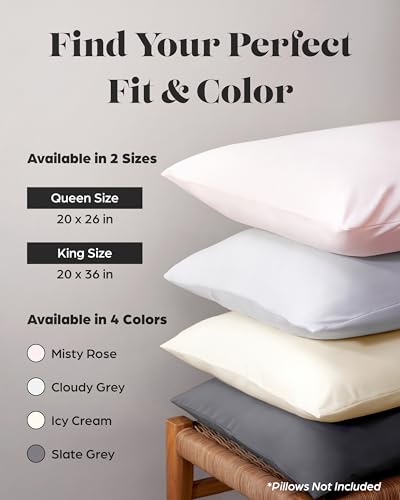SleepCool+ Luxury Cooling Pillowcases (Set of 2) (Queen, Blush)