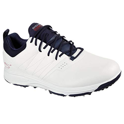 Skechers Men's Go Torque Pro Waterproof Golf Shoe Sneaker, White/Navy, 11