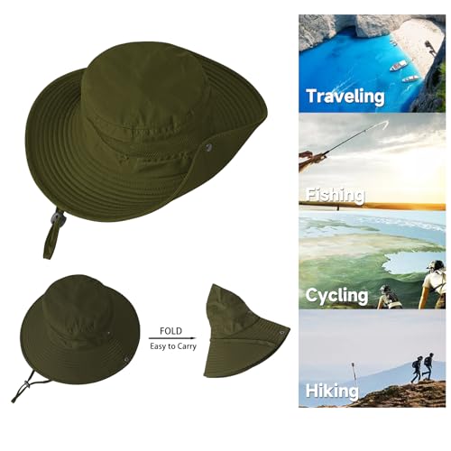 ZOORON Sun Hats for Men Women Fishing Hat UPF 50+ Wide Brim Bucket Hat Summer with UV Protection for Hiking Beach Hats