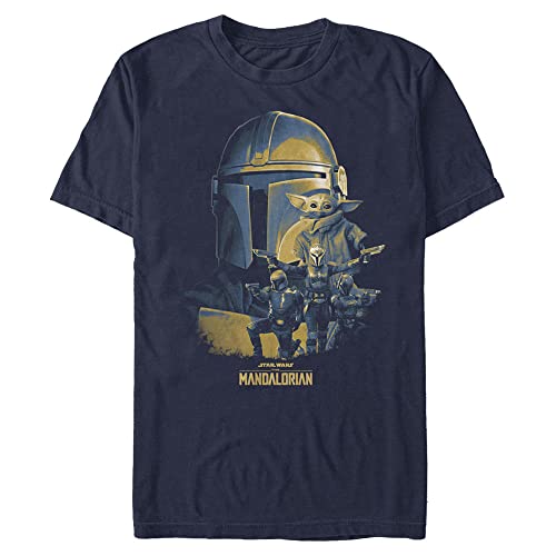 Star Wars Big & Tall Mandalorian MandoMon Epi3 Forever Men's Tops Short Sleeve Tee Shirt, Navy Blue Heather, Large