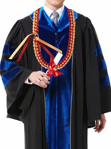 TFTAFAN Graduation Leis Ribbon Lei Necklace 2024 Braided Necklace Gift Party Accessories for Women and Men (6, Purple and Gray)