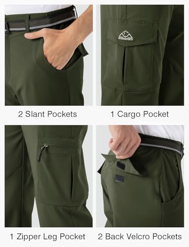 Rdruko Men's Hiking Pants Lightweight Dry Fit Water Resistant Outdoor Work Travel Pants (Medium Gray,US 40)