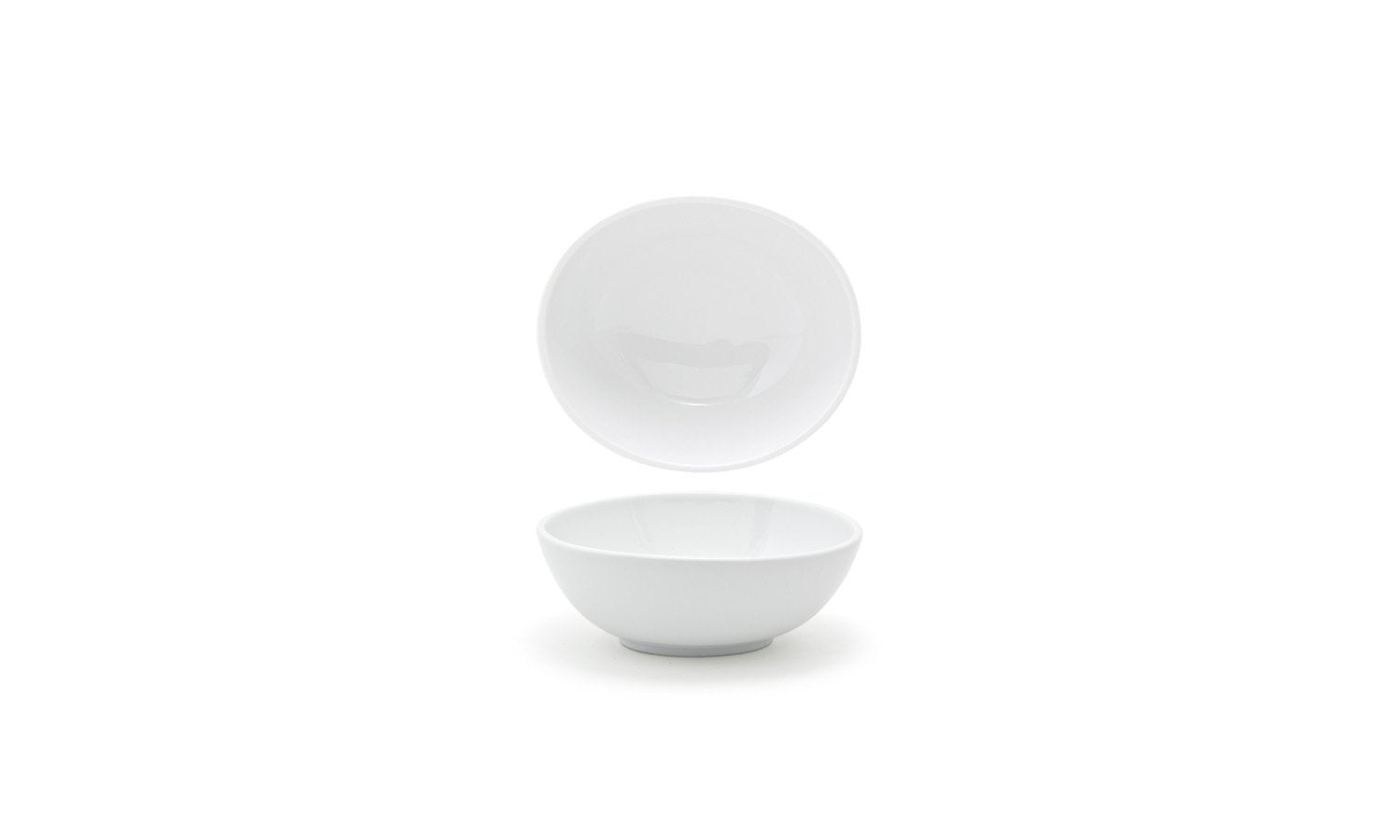 Front of the House DBO058WHP23 Ellipse Bowl, 2" Height, 4.75" Width, 5.25" Length, 10 oz, Porcelain, White, (Pack of 12)